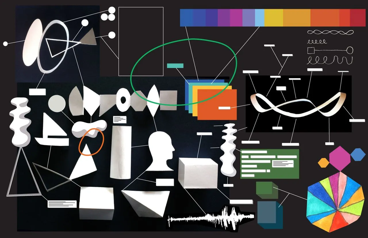 Geoff McFetridge's early sketches for the conversational interface featured in the movie Her