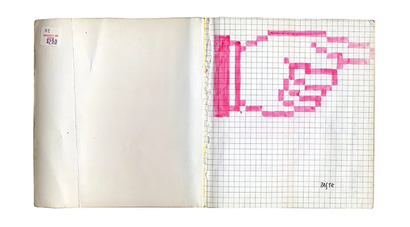 Susan Kare's early sketch for the pointer icon in Apple's GUI